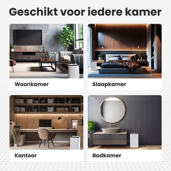 Auronic - Luftentfeuchter 12L - Mit Wäschetrocknungsfunktion, Luftreiniger, 185W, Flüsterleise (36 dB), Geeignet für 48 m³ - Weiß