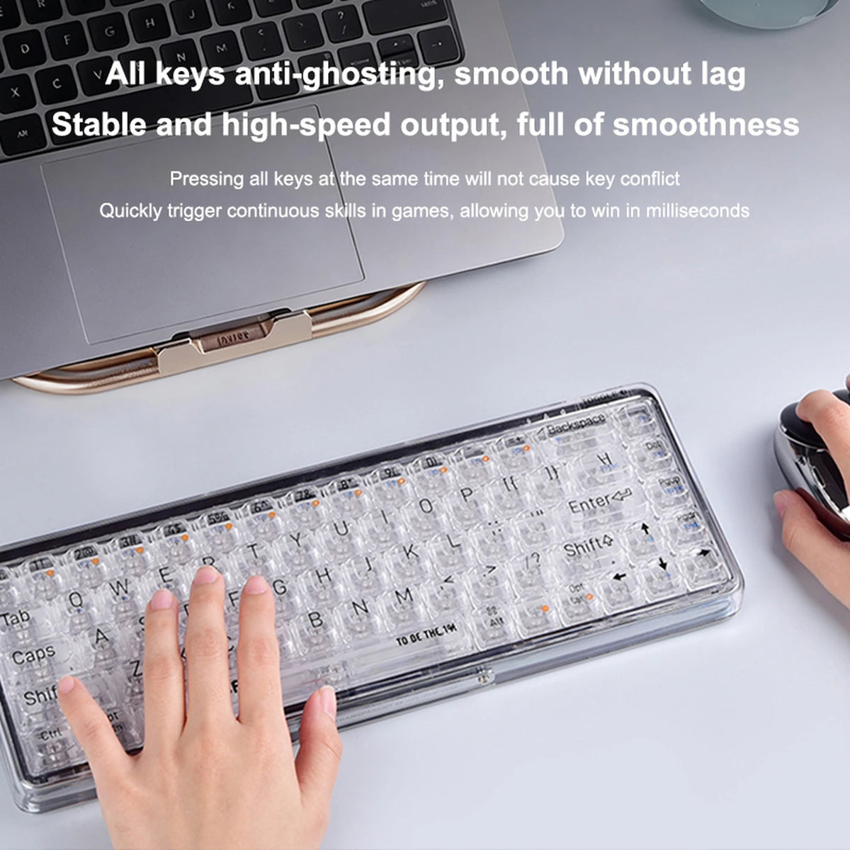 Lofree OE907 65 % mechanische Tastatur, transparent – QWERTY, Bluetooth 5.1 – 30,6 × 14,4 × 4,3 cm