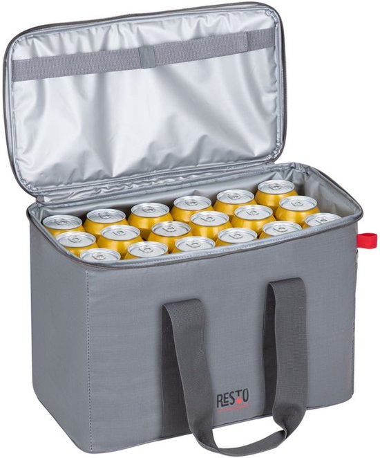 Resto Polis Kühltasche - 23L - Wasserfest - Auslaufsicheres Innenfutter - Trageriemen - Picknick & Reisen - Grau