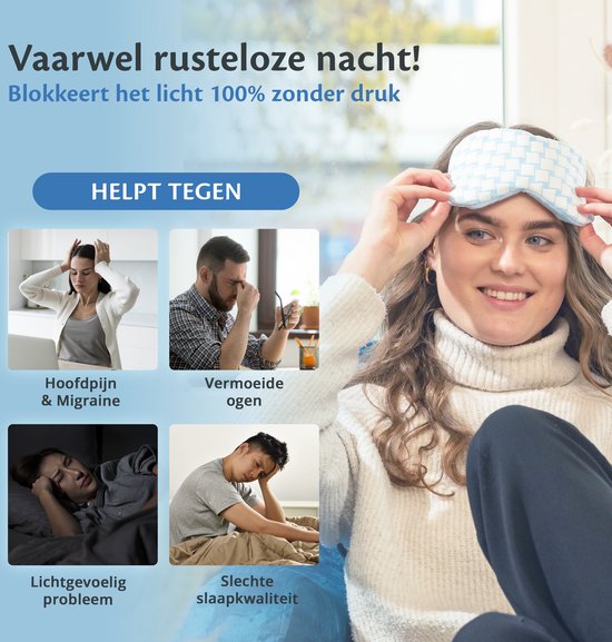 EL-Life - Schlafmaske mit Kühlfunktion – Samt, verstellbar – für erholsamen Schlaf