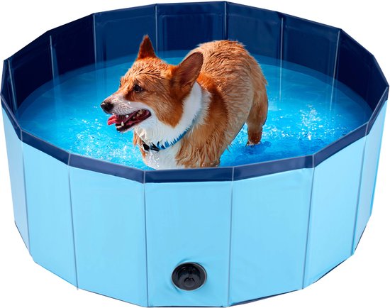 maxxpro Hondenzwembad Opvouwbaar - Antislip - Leegloopventiel - â€šÃ¥Ã„ 80 cm - Blauw