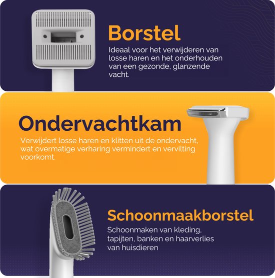 Viervoeter® Professionelle 15-teilige Hundeschermaschine mit Staubsauger – Für dickes Fell – Absaugen & Trimmen – Pflegeset – Katzen und Hunde