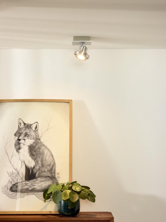 Lucide LANDA – Deckenstrahler – LED, dimmbar bis warm – GU10 – 1×5 W, 2200 K/3000 K – Mattchrom