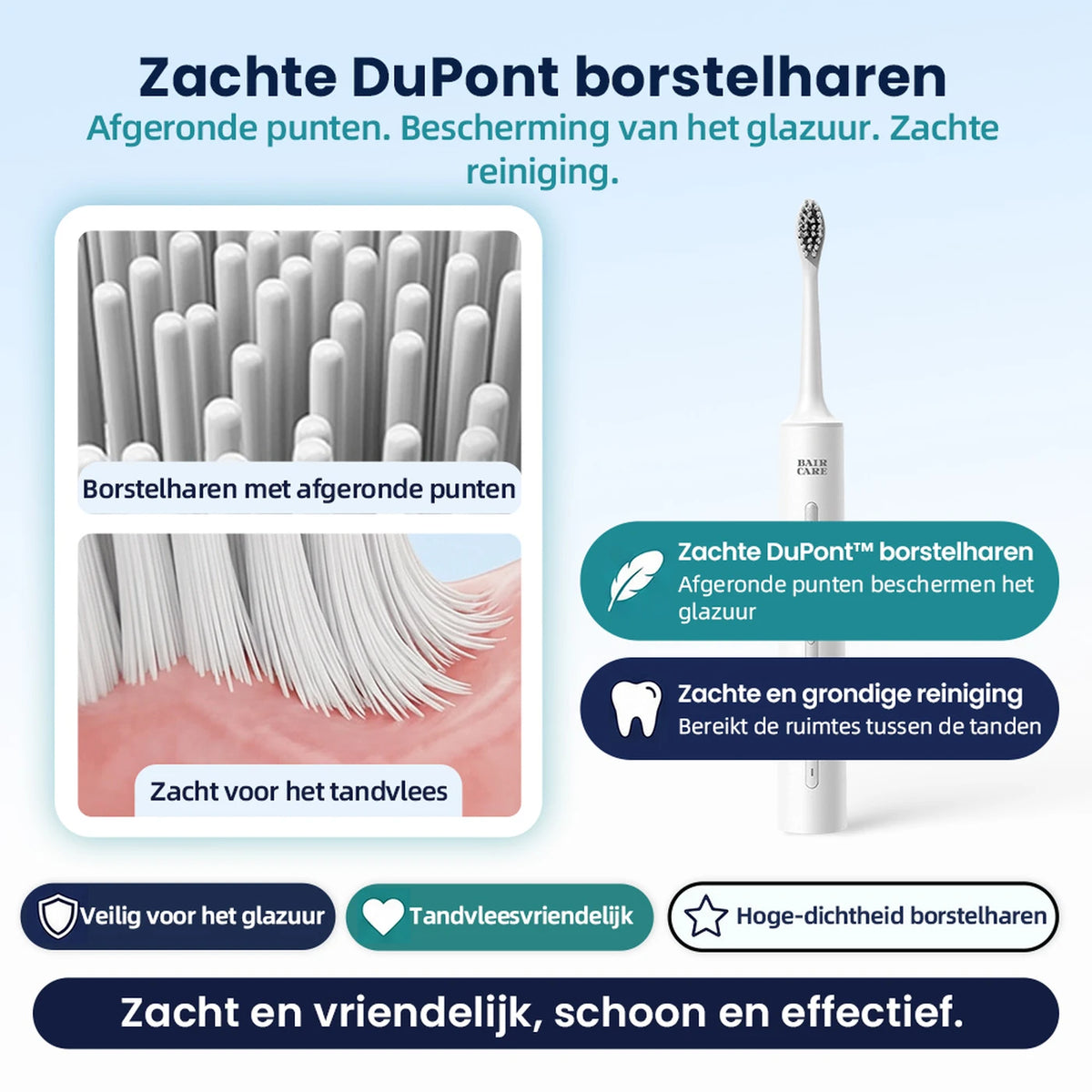 Bair Care A9 Schallzahnbürste – 5 Reinigungsmodi – 3 Intensitätsstufen – 180 Tage Akkulaufzeit – IPX7 wasserdicht