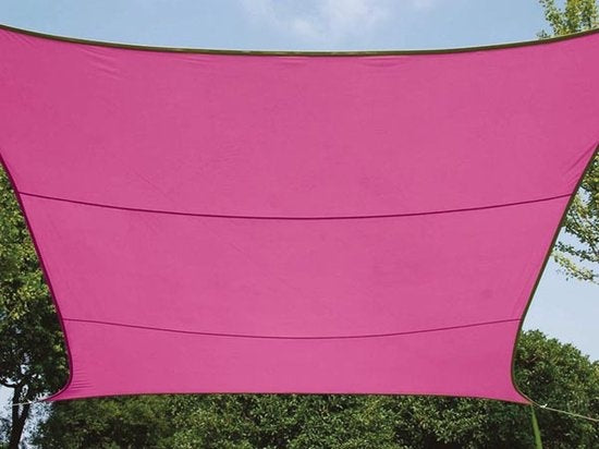 Perel Schattentuch, wasserabweisend, 4 x 3 m, 160 g/mÂ², Polyester, rechteckig, fuchsia