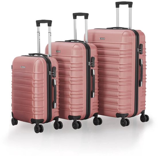 Hartschalenkoffer Set Rom - 3-teilig - ABS - Rosa