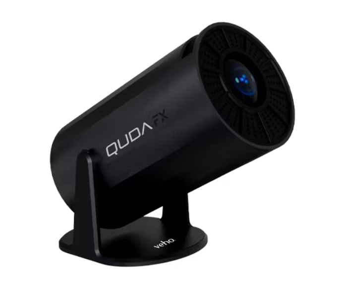 Veho Quda FX Tragbarer Smart-Projektor - 90 x 90 x 193 mm - Schwarz
