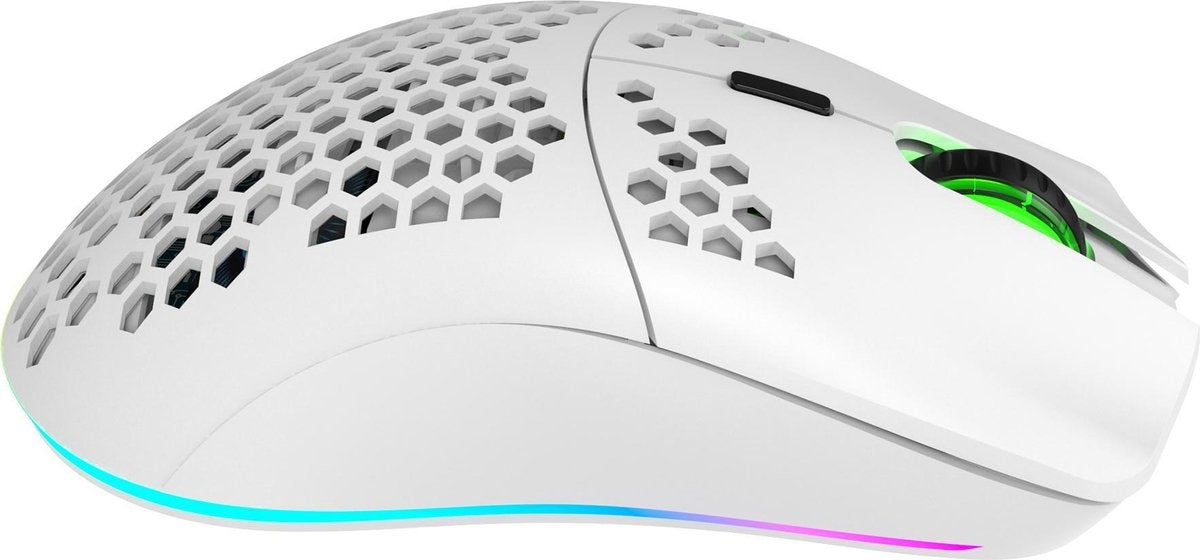 HXSJ T66 2.4G Wireless Gaming Mouse - Computermäuse - Ultraleicht - Kompakt für unterwegs - RGB-Beleuchtung - Weiß
