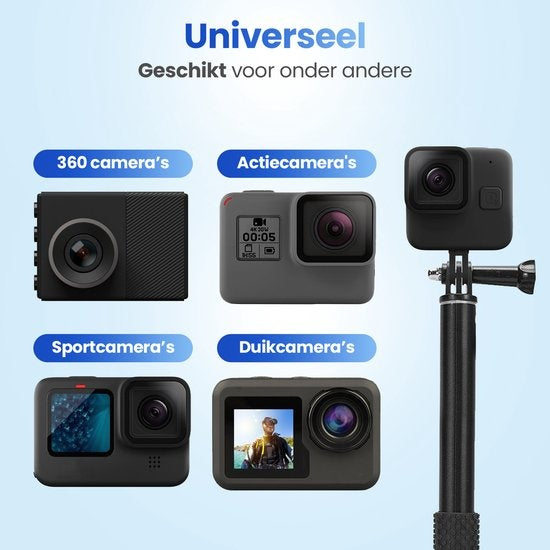 GarpexÂ¬Ã† Universal Selfie Stick XL - Ausziehbar bis zu 95cm - Geeignet für verschiedene Action-Kameras - Universal - Wasserdicht - Grün
