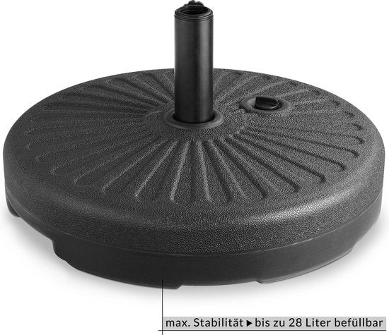 Casaria Sonnenschirmständer - bis zu 28 kg befüllbar - Schwarz