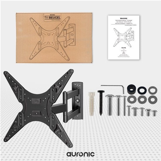 Auronic TV-Halterung - drehbar und neigbar - 26 bis 55 Zoll - bis zu 30 KG - Schwarz