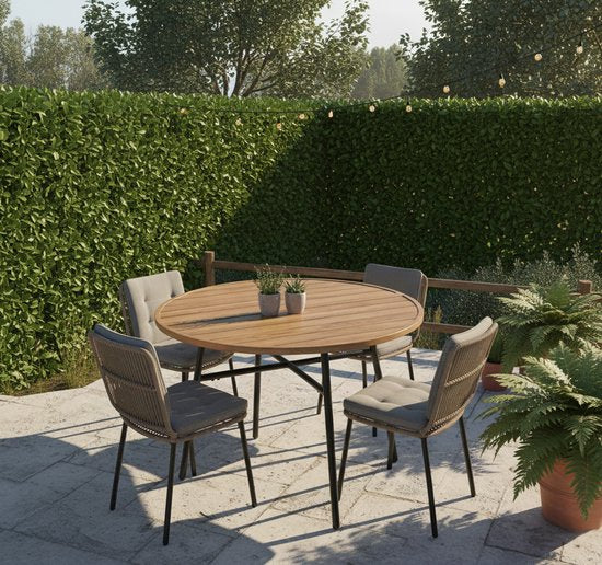 VDD - Gartentisch - Tisch für draußen - Runder Tisch - Aluminium - 100 x 73,5cm