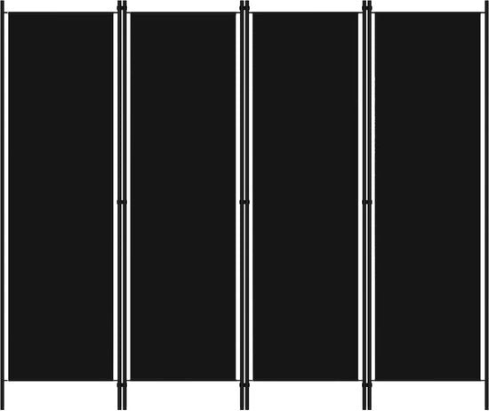 vidaXL – Raumteiler – mit – 4 – Paneelen – 200 x 180 – cm – schwarz