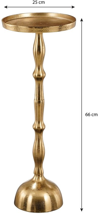 Mica Decorations Duco Beistelltisch – H 66 x Ø 25 cm – recyceltes Aluminium – Gold