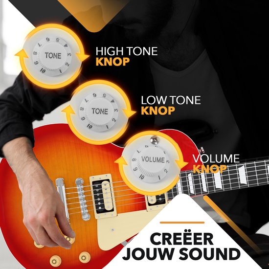 Finesse E-Gitarre mit Verstärker Rot/Orange