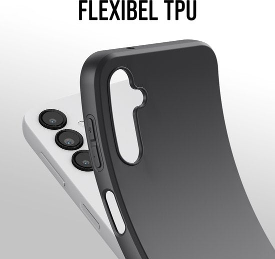 Podec Case passend für Samsung Galaxy A14 Schwarzes Handy Case - Anti-Shock Case Cover mit 1x Displayschutzfolie