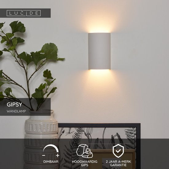 Lucide GIPSY – Wandleuchte – 1xG9 – Weiß – Japandi