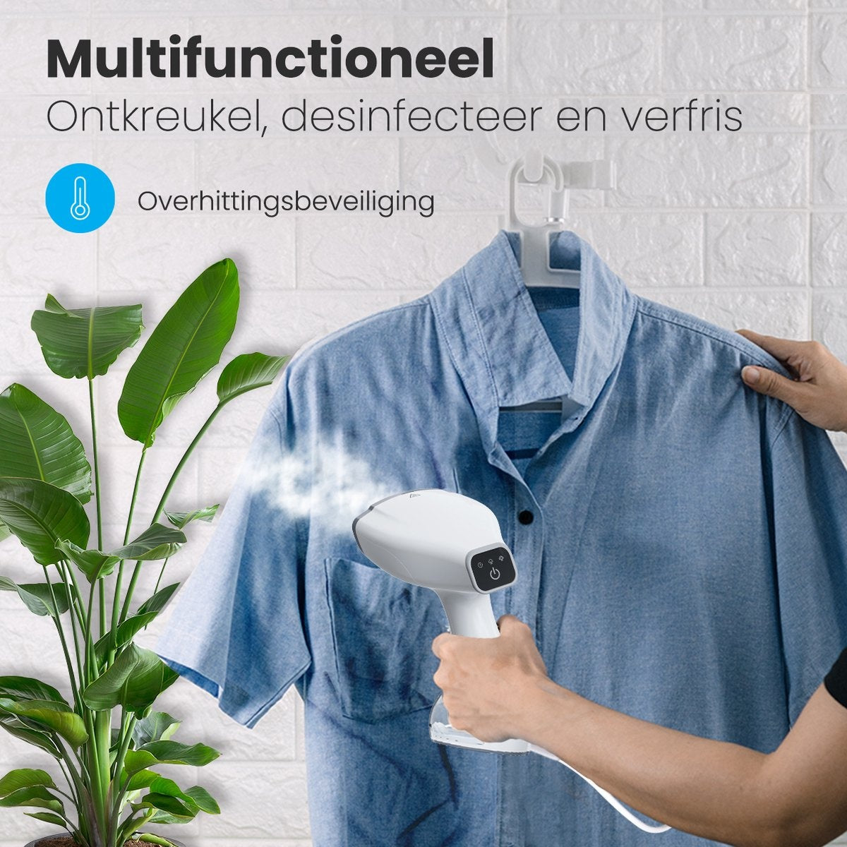 Auronic - Tragbarer Dampfglätter - für Kleidung und Möbel - 300ml - 20min Dampfdauer - Weiß