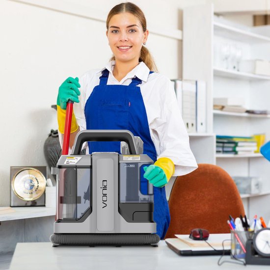 Vonia Teppichreiniger - Fleckenreiniger - Sofareiniger - Reinigungsmaschine - Polsterreiniger - 450W - Grau