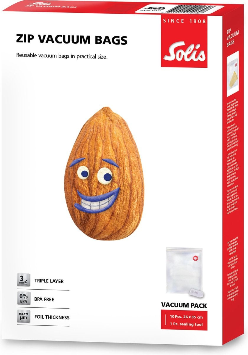 Solis Ziplock Vakuumbeutel - 26 x 35 cm - Vakuumbeutel - 10 Stück