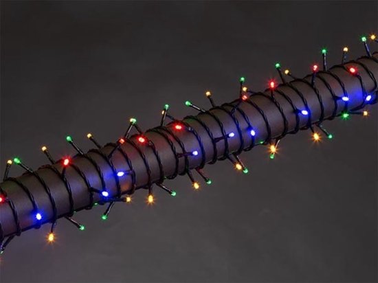 Stella LED, Lichterkette, 20 m, 300 LEDs, mehrfarbig, grünes Kabel, für drinnen und draußen, 24 V
