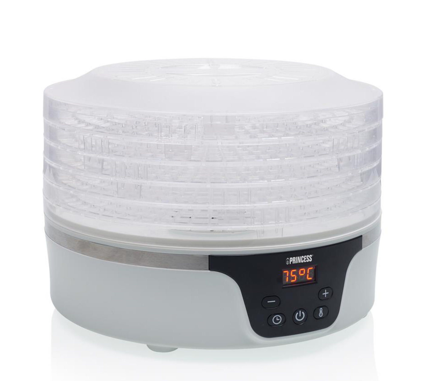 Princess Lebensmitteltrockner mit 5 Einschüben – 380 W – Ø 29 cm – Weiß
