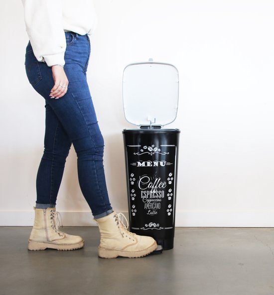 Kis Chic Bin Coffee Menu Mülleimer - 50 l - schwarz