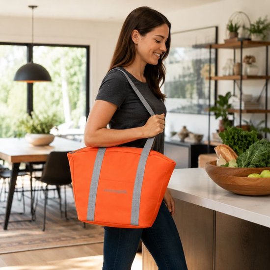 Playmarket Go Market – Große Kühltasche 22,3 l – Isolierte Einkaufstasche – Zartes Orange – Picknick – Strand