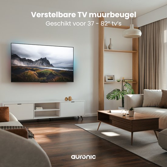 Auronic TV-Halterung - TV-Wandhalterung - neigbar - 37 bis 82 Zoll - bis zu 60 kg - Schwarz