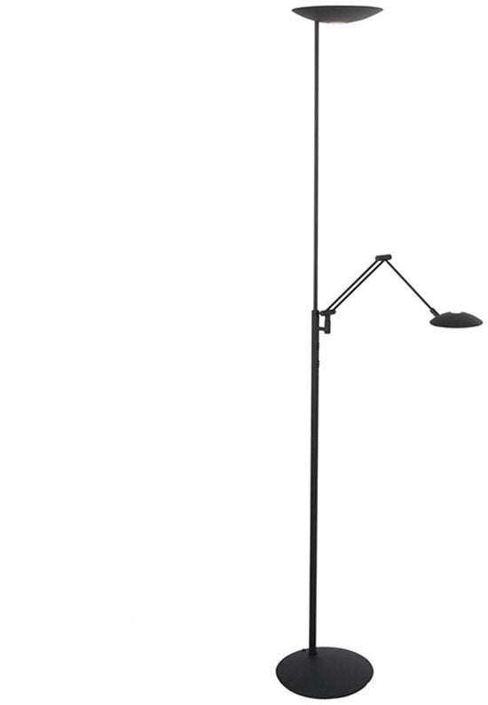 Stehlampe Daphne 2 4602ZW – schwarze, moderne Stehlampe mit dreh- und neigbarem Lesearm, aus Metall und Elektronik – Steinhauer