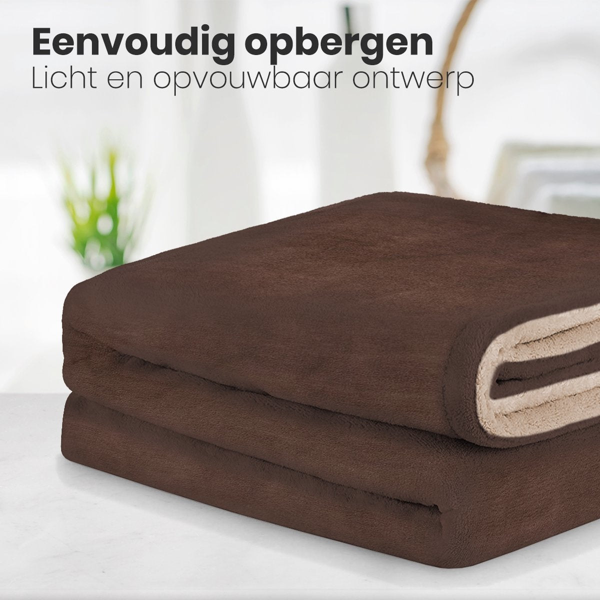 Auronic Elektrische Heizdecke - Ãœberdecke - 2 Personen - 3 Stufen - Mit Timer - 200 x 180 cm - Braun