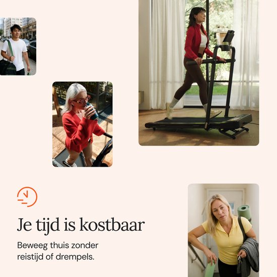 Moov Run Plus Klappbares Laufband – Walking Pad – Steigungsfunktion 15 % – Zusammenklappbares Laufband – Laufband 1–14 km/h – inkl. Zubehör