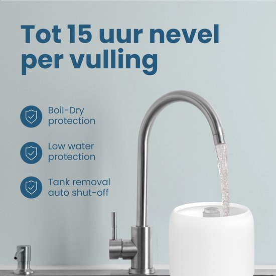 Auronic Luftbefeuchter - 1.9L - Geeignet für Schlafzimmer, Babyzimmer, Büro, Wohnzimmer und mehr - Luftbefeuchter - BPA-frei - Weiß