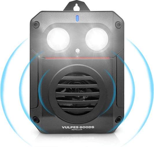 Vulpes Goods® Repellent Marder Repellent PRO V3 - Schädlingsabwehr - Steinmarderabwehr für den Außenbereich - 100% wasserdicht - kabellos & wiederaufladbar