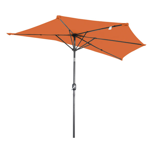 Angel Living Halbkugelsonnenschirm 270 cm – Wandsonnenschirm, halbrund – Terrakotta