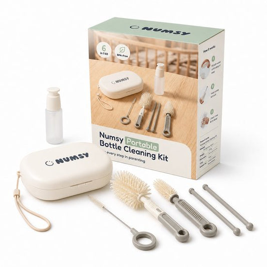 Numsy Flaschenbürsten-Set „On The Go“ – Flaschenbürste aus Silikon – Lange Flaschenbürste