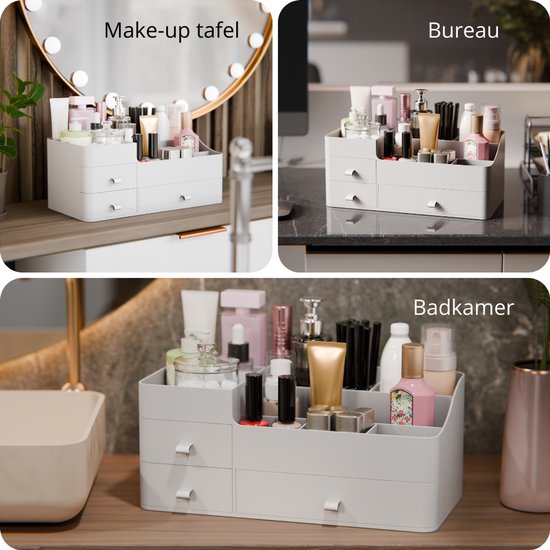 Organess - Make-up-Organizer - Aufbewahrungsbox - Hautpflege-Organizer - Make-up-Etui - Weiß