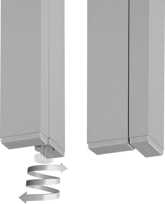 tectake - Gartentisch 150 x 90 x 74,5 cm - Witterungsbeständig, einfache Montage - Verstellbare Beine - Aluminiumgestell mit Kunststofftischplatte - silbergrau