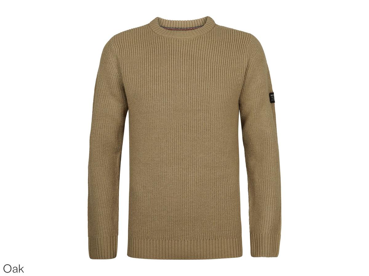 Petrol Strickpullover mit Rundhalsausschnitt – Basic-Design – Größe XXL – Deep Black