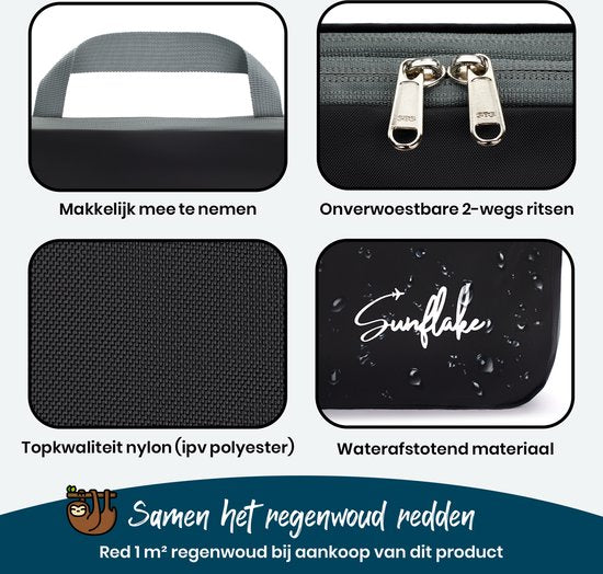 Packwürfel mit Kompressionsreißverschlüssen - Set mit 4 Kompressionswürfeln für Rucksack und Koffer - Kompression - Schwarz - Sunflake