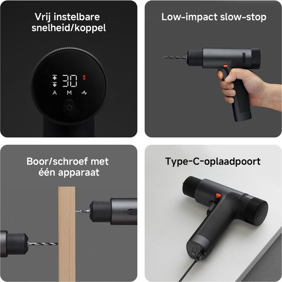 Xiaomi 12V Max bürstenloser Akku-Bohrschrauber | 12V-Akku-Bohrschrauber | 30 Nm | 1400 U/min | 30 Drehmomentstufen | Smart Display | USB-C