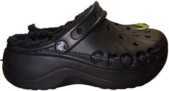 Crocs Baya Plateau-Clog mit Futter – Größe 39–40 – UK-Größe 7 – schwarz