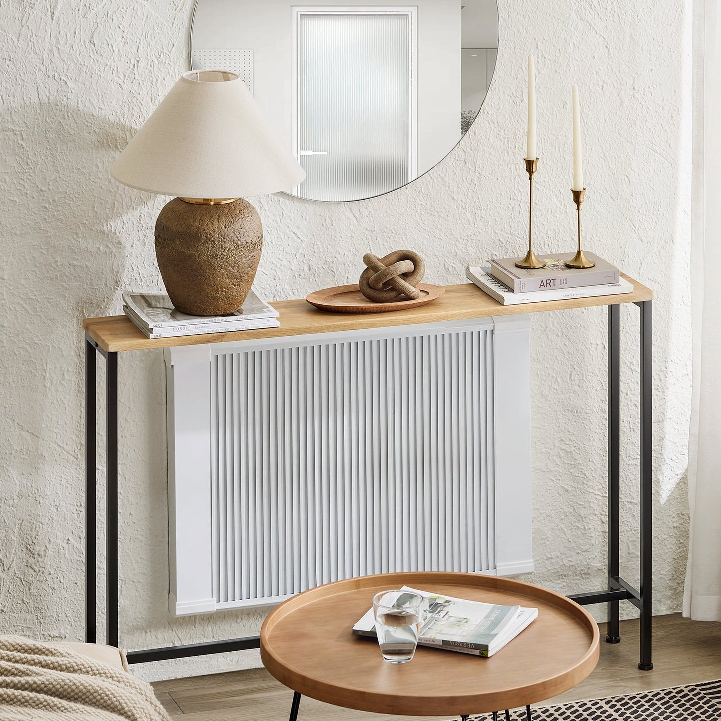 SoBuy Konsolentisch FSB19-L-E - Metallgestell - MDF Holz - 120 x 20 x 80 cm
