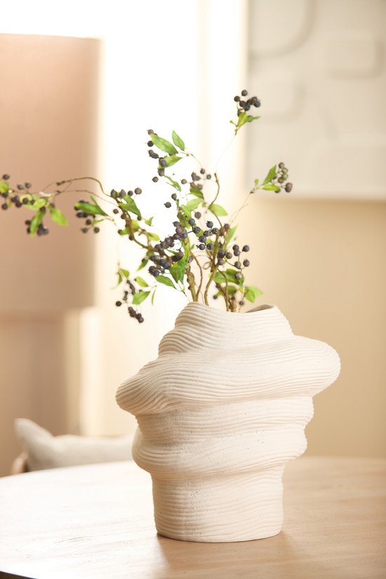 Light & Living Vase Luzz aus Keramik, 34cm - Matt Creme