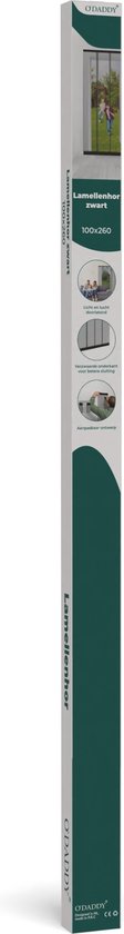 O'DADDY® - Fliegengitter Lamellenvorhang - Verstellbares Design - Fiberglas - 100x260 cm - Schwarz