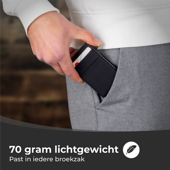 Nuvance - Kartenhalter ausziehbar - RFID-Schutz - Kartenhalter für Männer und Frauen - Kartenhalter Karten - Kreditkartenhalter - Schwarz