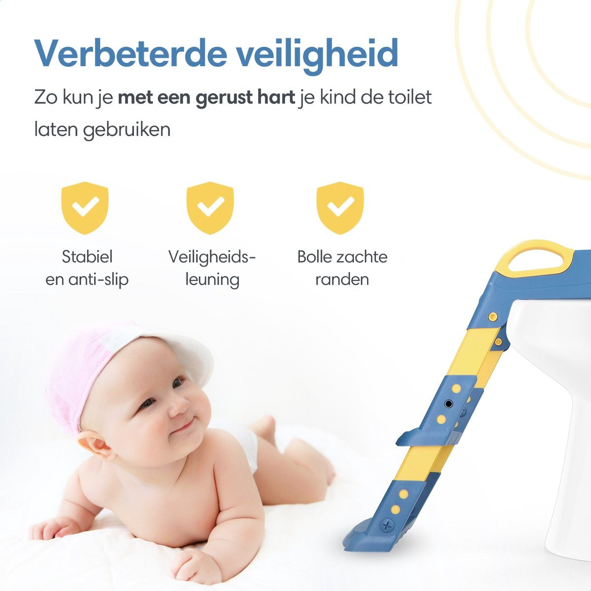 Macx & Macx Toilettenschublade mit Treppe - mit Griffen - faltbar - 2 bis 7 Jahre - blau