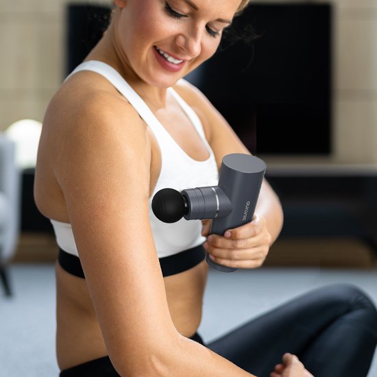 Auronic Massage Gun - Massagegerät - Professional - 4 Aufsätze und Koffer - Massage Gun - Ganzkörper - Grau