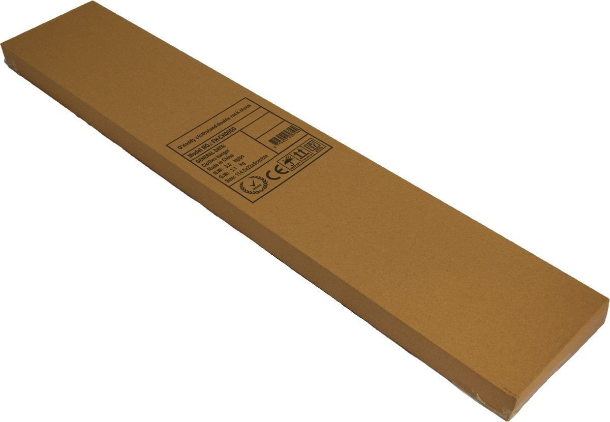 O'DADDYÂ¬Ã† Kleiderständer Metall xl - Kleiderständer schwarz - bis 25 kg pro Rohr - Doppelkleiderstange - Garderobenständer mit Schuhablage - Kleiderständer doppelt - 110 x 54 x (130-150) cm