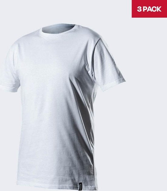 LebasQ - Steve's T-Shirt für Männer - 3er-Pack - mit Rundhalsausschnitt - Extra lang - als Unterhemd geeignet - Weiß - XL - Baumwolle